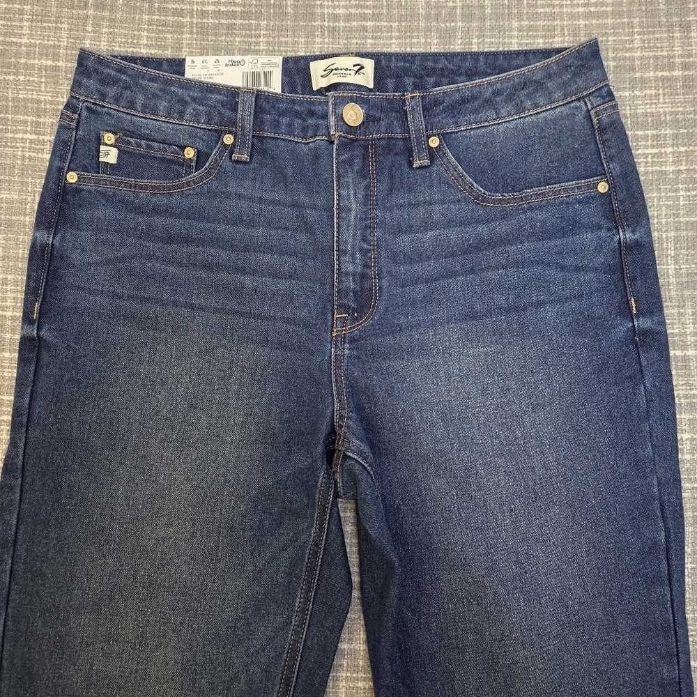 Seven7 90's Straight Jean Women’s 10 Devine (Med Wash) High Waist NWT